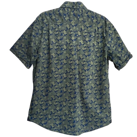 7 Diamonds Green Digital Camo Print Hideaway Short Sleeve Shirt Size XL - Picture 4 of 7